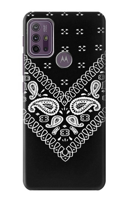 W3363 Motif Bandana Noir Etui Coque Housse et Flip Housse Cuir pour Motorola Moto G10 Power