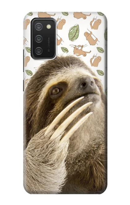 W3559 Motif Sloth Etui Coque Housse et Flip Housse Cuir pour Samsung Galaxy A03S