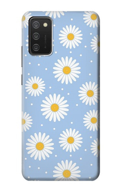 W3681 Motif de fleurs de marguerite Etui Coque Housse et Flip Housse Cuir pour Samsung Galaxy A03S