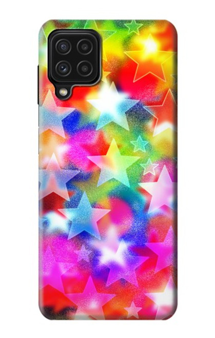 W3292 Coloré Disco étoile Etui Coque Housse et Flip Housse Cuir pour Samsung Galaxy A22 4G