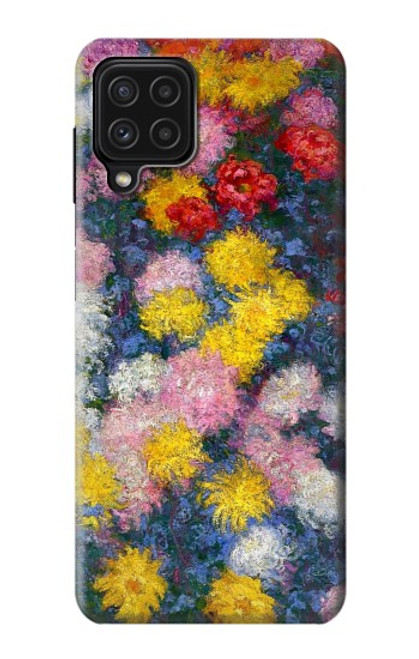 W3342 Claude Monet Chrysanthèmes Etui Coque Housse et Flip Housse Cuir pour Samsung Galaxy A22 4G