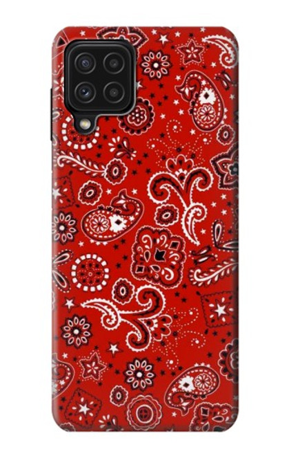 W3354 Rouge classique Bandana Etui Coque Housse et Flip Housse Cuir pour Samsung Galaxy A22 4G