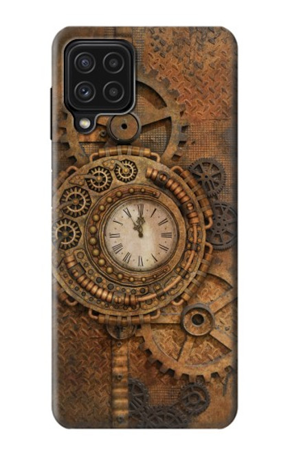 W3401 Horloge vitesse Steampunk Etui Coque Housse et Flip Housse Cuir pour Samsung Galaxy A22 4G