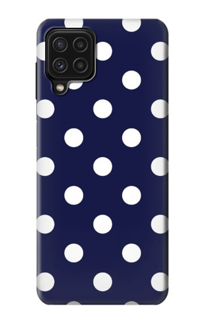 W3533 Bleu à pois Etui Coque Housse et Flip Housse Cuir pour Samsung Galaxy A22 4G