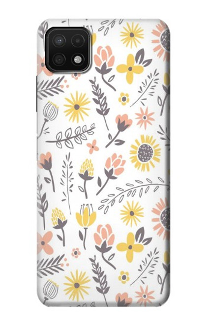 W2354 Motif pastel Fleurs Etui Coque Housse et Flip Housse Cuir pour Samsung Galaxy A22 5G