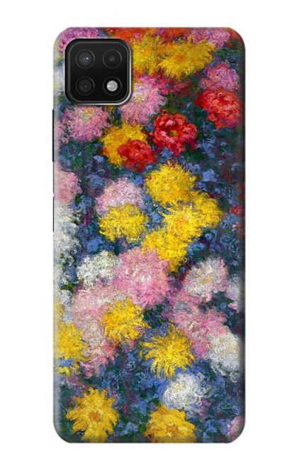 W3342 Claude Monet Chrysanthèmes Etui Coque Housse et Flip Housse Cuir pour Samsung Galaxy A22 5G