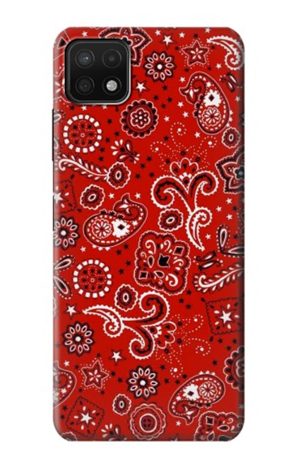 W3354 Rouge classique Bandana Etui Coque Housse et Flip Housse Cuir pour Samsung Galaxy A22 5G