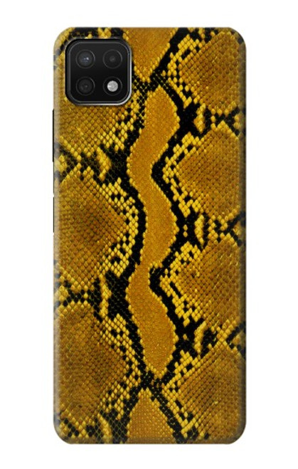 W3365 Python Imprimer Jaune graphique Peau Etui Coque Housse et Flip Housse Cuir pour Samsung Galaxy A22 5G