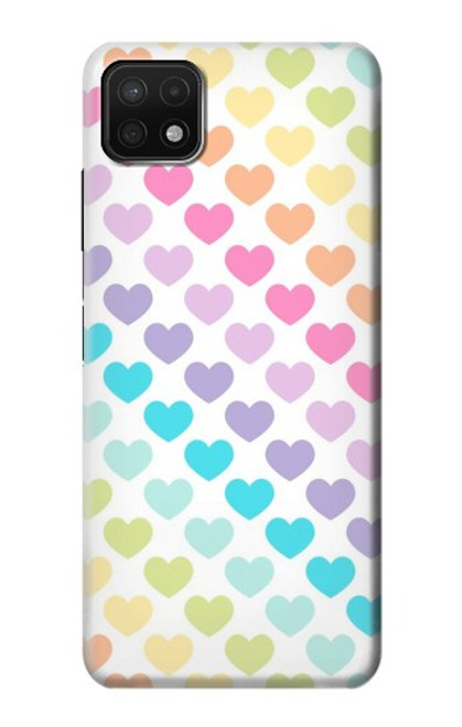 W3499 Motif coloré coeur Etui Coque Housse et Flip Housse Cuir pour Samsung Galaxy A22 5G