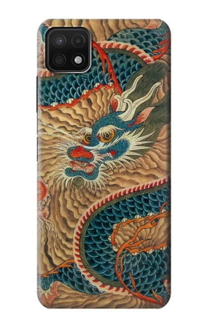 W3541 Peinture Dragon Nuage Etui Coque Housse et Flip Housse Cuir pour Samsung Galaxy A22 5G