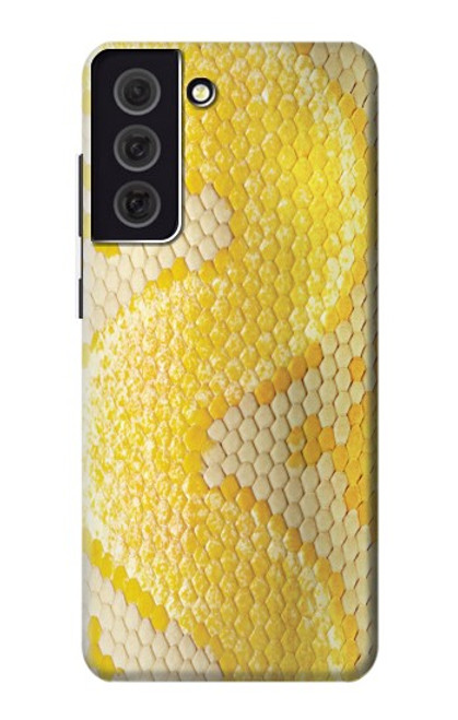 W2713 Serpent jaune imprimé graphique Peau Etui Coque Housse et Flip Housse Cuir pour Samsung Galaxy S21 FE 5G