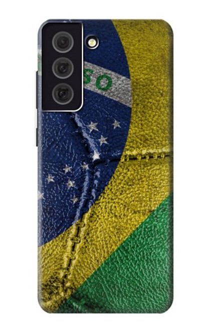 W3297 Brésil Drapeau graphique Football Millésime Etui Coque Housse et Flip Housse Cuir pour Samsung Galaxy S21 FE 5G