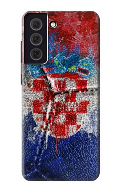 W3313 Croatie Drapeau graphique Football Millésime Etui Coque Housse et Flip Housse Cuir pour Samsung Galaxy S21 FE 5G