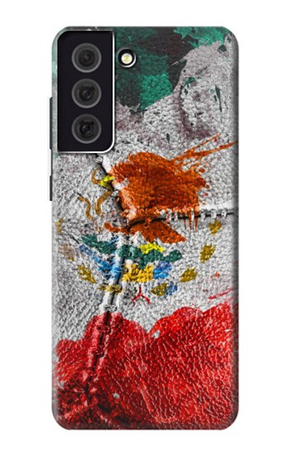 W3314 Mexique Drapeau Vinatage Football Graphique Etui Coque Housse et Flip Housse Cuir pour Samsung Galaxy S21 FE 5G