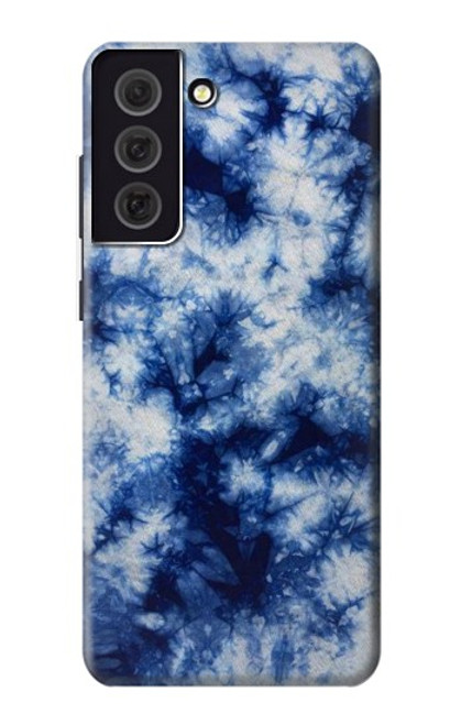 W3439 Tissu Indigo Tie Dye Etui Coque Housse et Flip Housse Cuir pour Samsung Galaxy S21 FE 5G