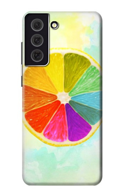 W3493 citron coloré Etui Coque Housse et Flip Housse Cuir pour Samsung Galaxy S21 FE 5G