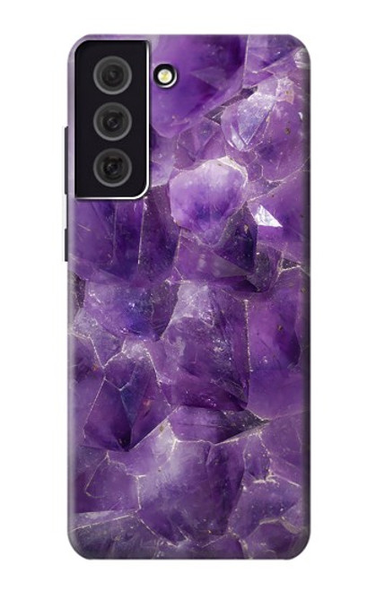 W3713 Graphique violet améthyste à quartz imprimé Etui Coque Housse et Flip Housse Cuir pour Samsung Galaxy S21 FE 5G