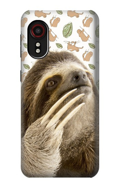 W3559 Motif Sloth Etui Coque Housse et Flip Housse Cuir pour Samsung Galaxy Xcover 5