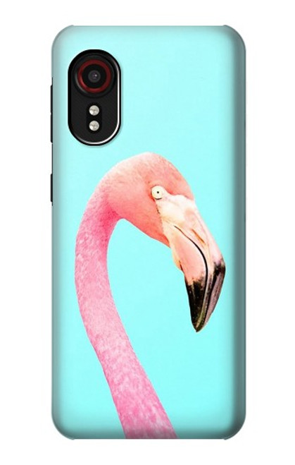 W3708 Flamant rose Etui Coque Housse et Flip Housse Cuir pour Samsung Galaxy Xcover 5