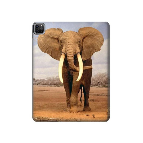 W0310 éléphant d'Afrique Tablet Etui Coque Housse pour iPad Pro 12.9 (2022, 2021, 2020, 2018), Air 13 (2024)