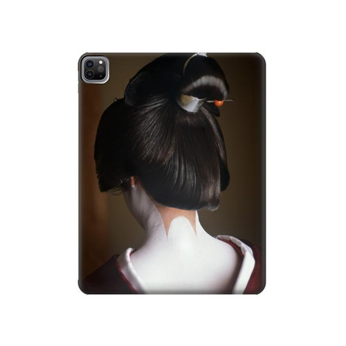 W1337 Japon Geisha Tablet Etui Coque Housse pour iPad Pro 12.9 (2022, 2021, 2020, 2018), Air 13 (2024)