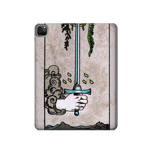 W2482 Carte de tarot As des épées Tablet Etui Coque Housse pour iPad Pro 12.9 (2022, 2021, 2020, 2018), Air 13 (2024)