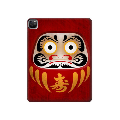 W3023 Japon Bonne chance Daruma Poupée Tablet Etui Coque Housse pour iPad Pro 12.9 (2022, 2021, 2020, 2018), Air 13 (2024)