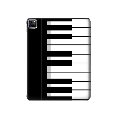 W3078 Noir et blanc Clavier de piano Tablet Etui Coque Housse pour iPad Pro 12.9 (2022, 2021, 2020, 2018), Air 13 (2024)