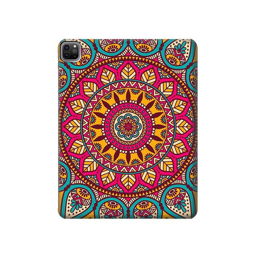 W3694 Modèle d'art hippie Tablet Etui Coque Housse pour iPad Pro 12.9 (2022, 2021, 2020, 2018), Air 13 (2024)