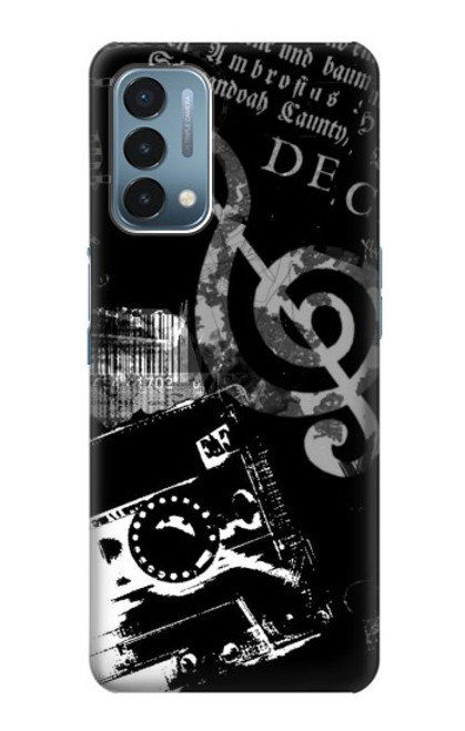 W3197 Musique Cassette note Etui Coque Housse et Flip Housse Cuir pour OnePlus Nord N200 5G