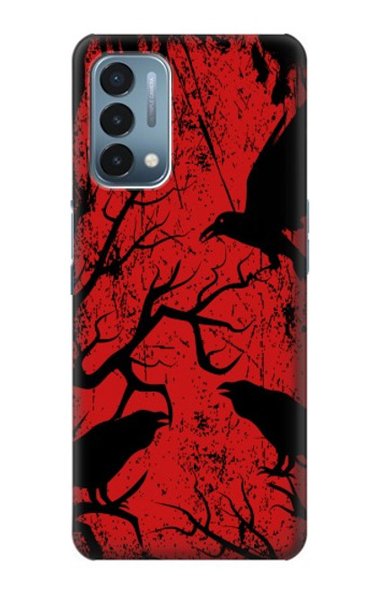 W3325 Corbeau Noir Sang Arbre Etui Coque Housse et Flip Housse Cuir pour OnePlus Nord N200 5G