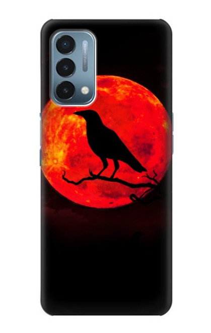 W3328 Corbeau Rouge Lune Etui Coque Housse et Flip Housse Cuir pour OnePlus Nord N200 5G