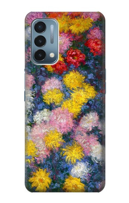 W3342 Claude Monet Chrysanthèmes Etui Coque Housse et Flip Housse Cuir pour OnePlus Nord N200 5G