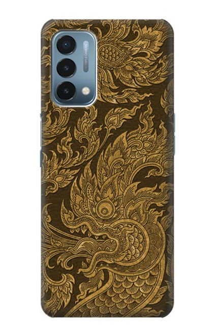 W3382 Art de la peinture thaïlandaise Naga Etui Coque Housse et Flip Housse Cuir pour OnePlus Nord N200 5G