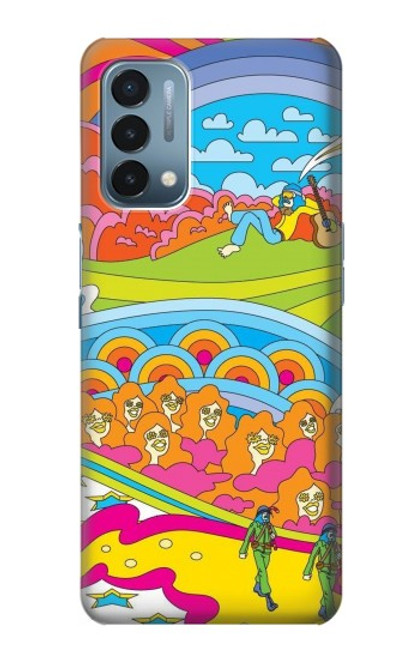 W3407 hippie Art Etui Coque Housse et Flip Housse Cuir pour OnePlus Nord N200 5G