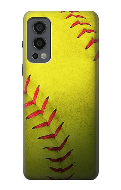 W3031 Softball balle jaune Etui Coque Housse et Flip Housse Cuir pour OnePlus Nord 2 5G