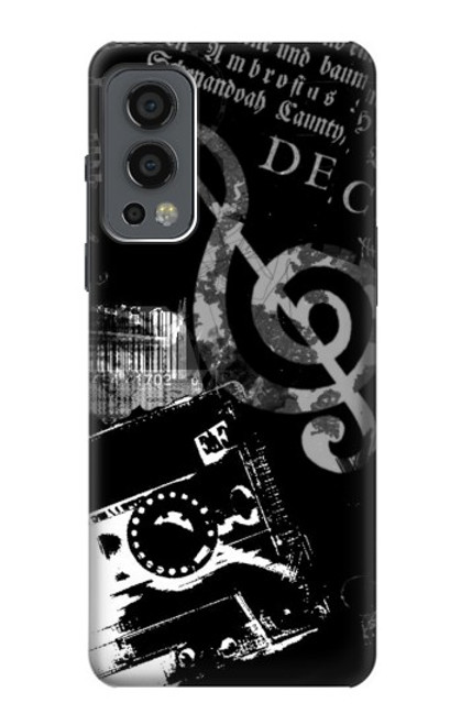 W3197 Musique Cassette note Etui Coque Housse et Flip Housse Cuir pour OnePlus Nord 2 5G