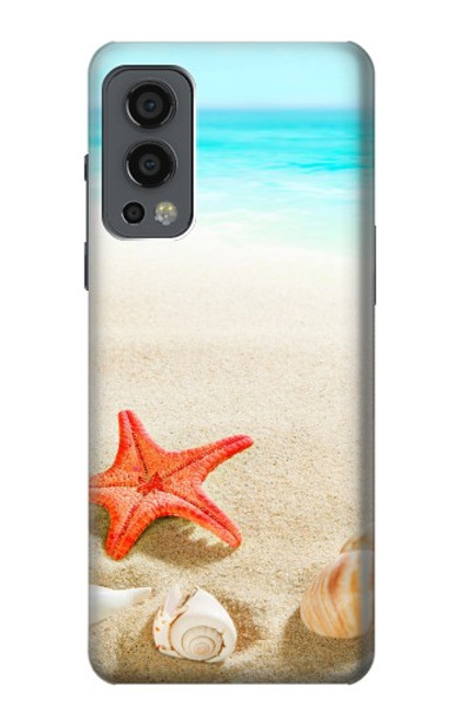 W3212 Coquilles de mer Étoile de mer Plage Etui Coque Housse et Flip Housse Cuir pour OnePlus Nord 2 5G