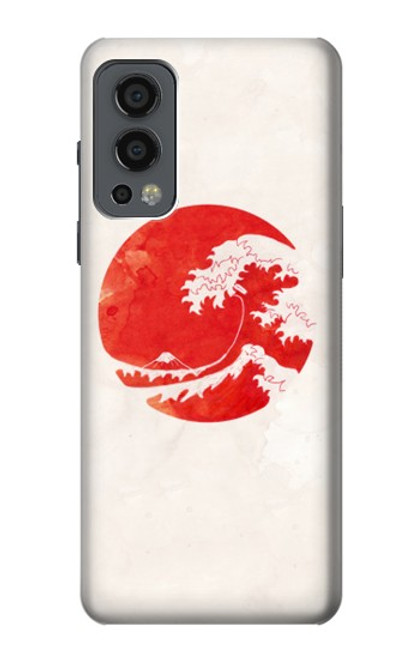 W3237 Waves Japon Drapeau Etui Coque Housse et Flip Housse Cuir pour OnePlus Nord 2 5G