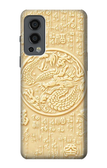 W3288 Peinture blanche du Dragon de Jade Etui Coque Housse et Flip Housse Cuir pour OnePlus Nord 2 5G