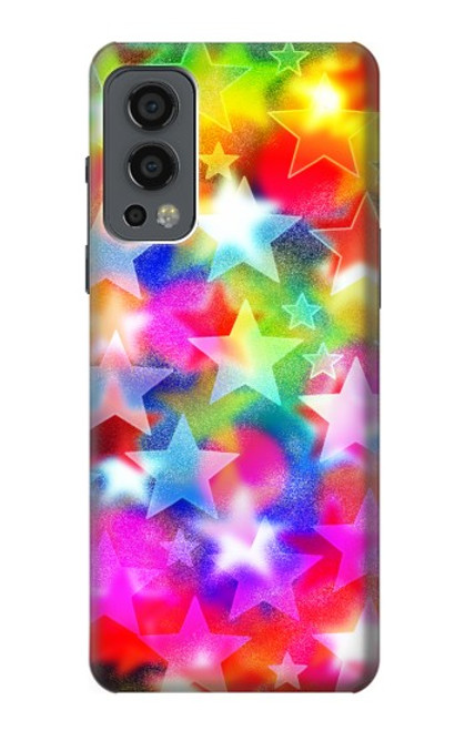 W3292 Coloré Disco étoile Etui Coque Housse et Flip Housse Cuir pour OnePlus Nord 2 5G