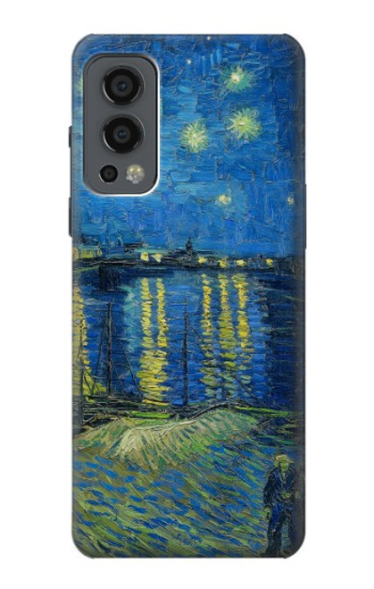 W3336 Van Gogh Nuit étoilée sur le Rhône Etui Coque Housse et Flip Housse Cuir pour OnePlus Nord 2 5G