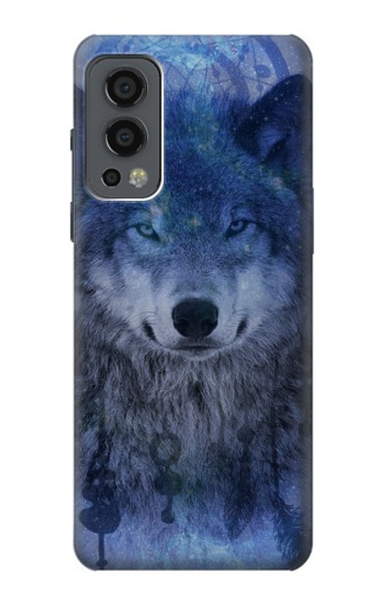 W3410 Loup Dream Catcher Etui Coque Housse et Flip Housse Cuir pour OnePlus Nord 2 5G