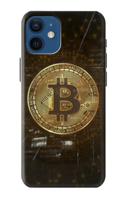 W3798 Crypto-monnaie Bitcoin Etui Coque Housse et Flip Housse Cuir pour iPhone 12 mini