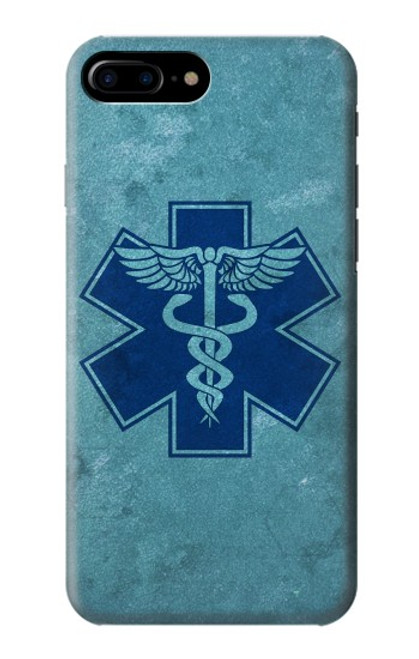W3824 Symbole Médical Caducée Etui Coque Housse et Flip Housse Cuir pour iPhone 7 Plus, iPhone 8 Plus