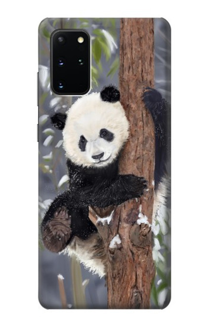 W3793 Peinture de neige mignon bébé panda Etui Coque Housse et Flip Housse Cuir pour Samsung Galaxy S20 Plus, Galaxy S20+