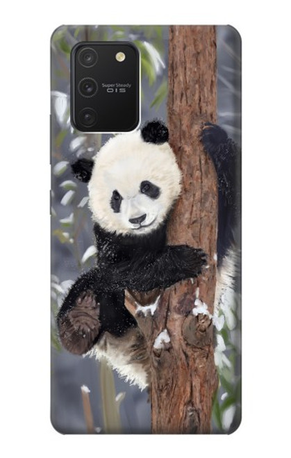 W3793 Peinture de neige mignon bébé panda Etui Coque Housse et Flip Housse Cuir pour Samsung Galaxy S10 Lite