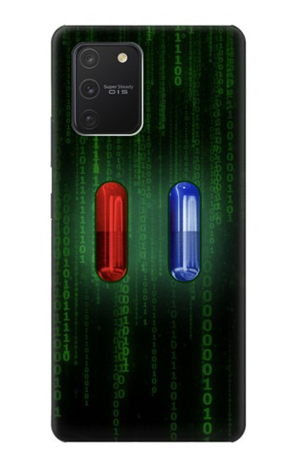 W3816 Comprimé Rouge Comprimé Bleu Capsule Etui Coque Housse et Flip Housse Cuir pour Samsung Galaxy S10 Lite