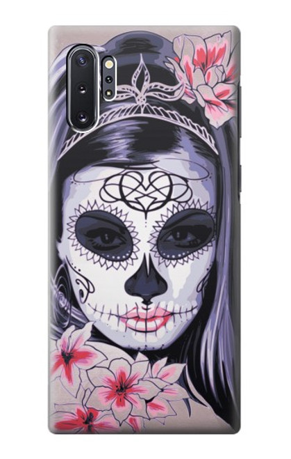 W3821 Sugar Skull Steampunk Fille Gothique Etui Coque Housse et Flip Housse Cuir pour Samsung Galaxy Note 10 Plus