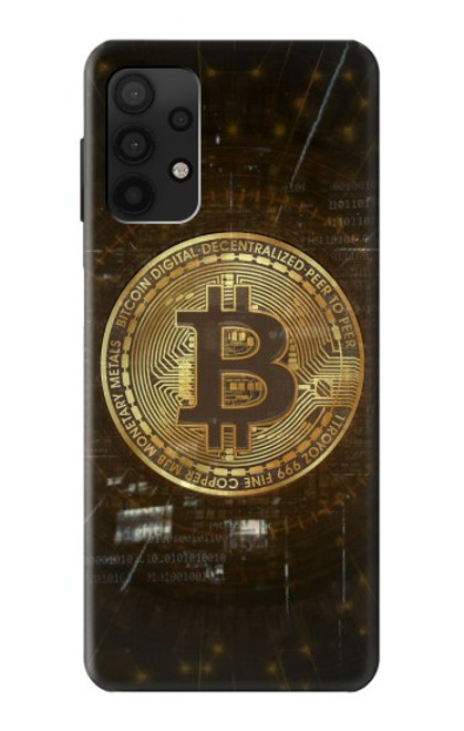 W3798 Crypto-monnaie Bitcoin Etui Coque Housse et Flip Housse Cuir pour Samsung Galaxy A32 4G
